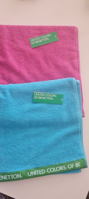 Benetton Нови плажни кърпи / хавлии за плаж Бенетон синя и розова