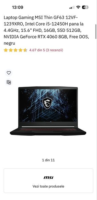 Laptop gaming MSI