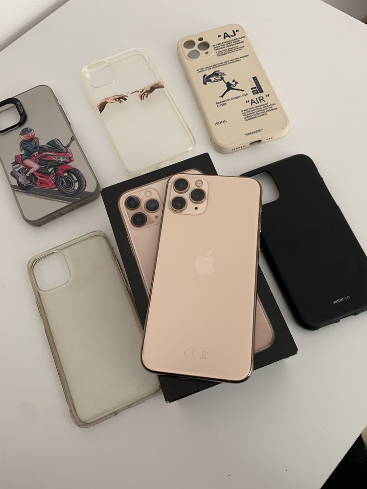iPhone 11 PRO Gold 100% baterie Fullbox 5 huse