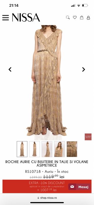 Rochie Nissa fir auriu