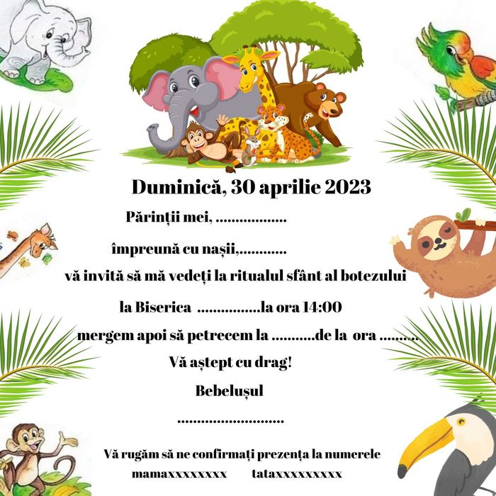 Invitatii nunta/botez/cununie civila/zile de nastere