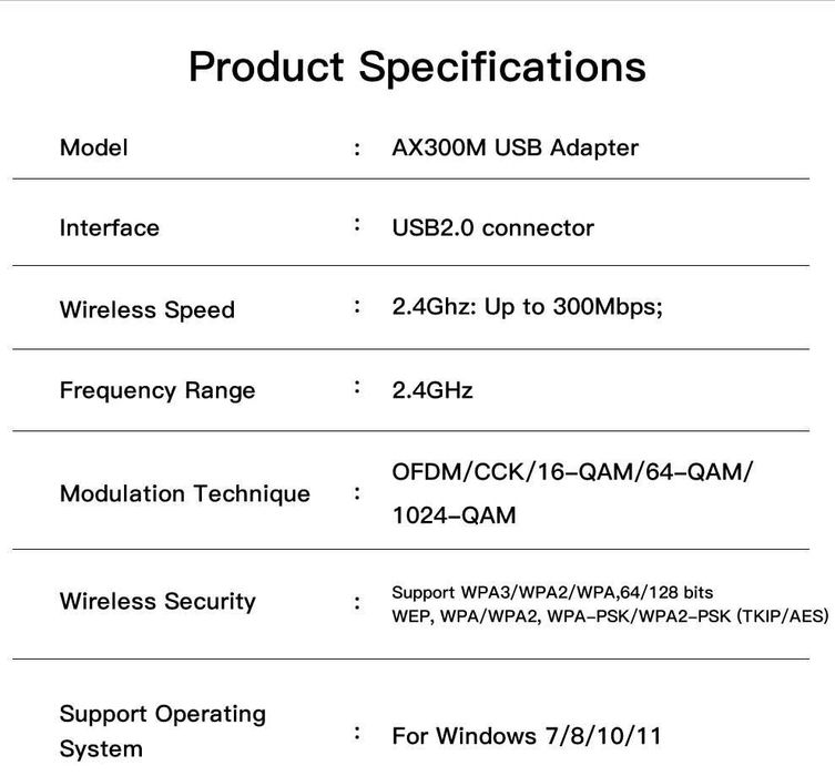 Placa de retea wireless FENVI WIFI 6 AX286  2.4GHz 802.11AX