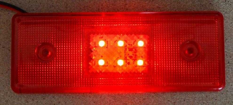 Диодни LED Лед габарити светлини с 6 диода 12-24V , ЧЕРВЕНИ