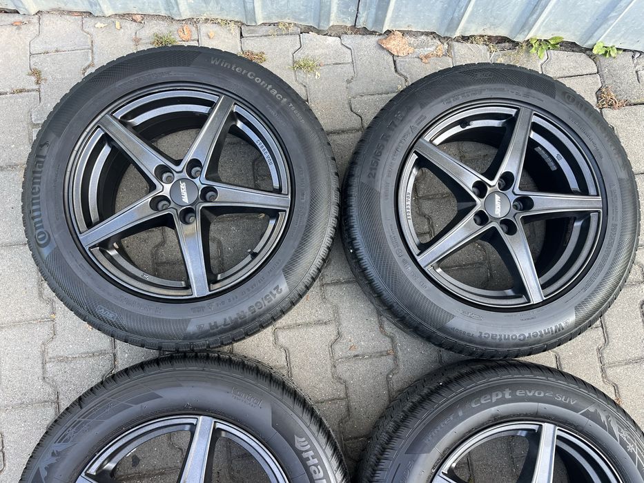 Jante 5x112mm, anvelope iarna 215/65 R17, VW Tiguan Audi Q3 Seat Skoda