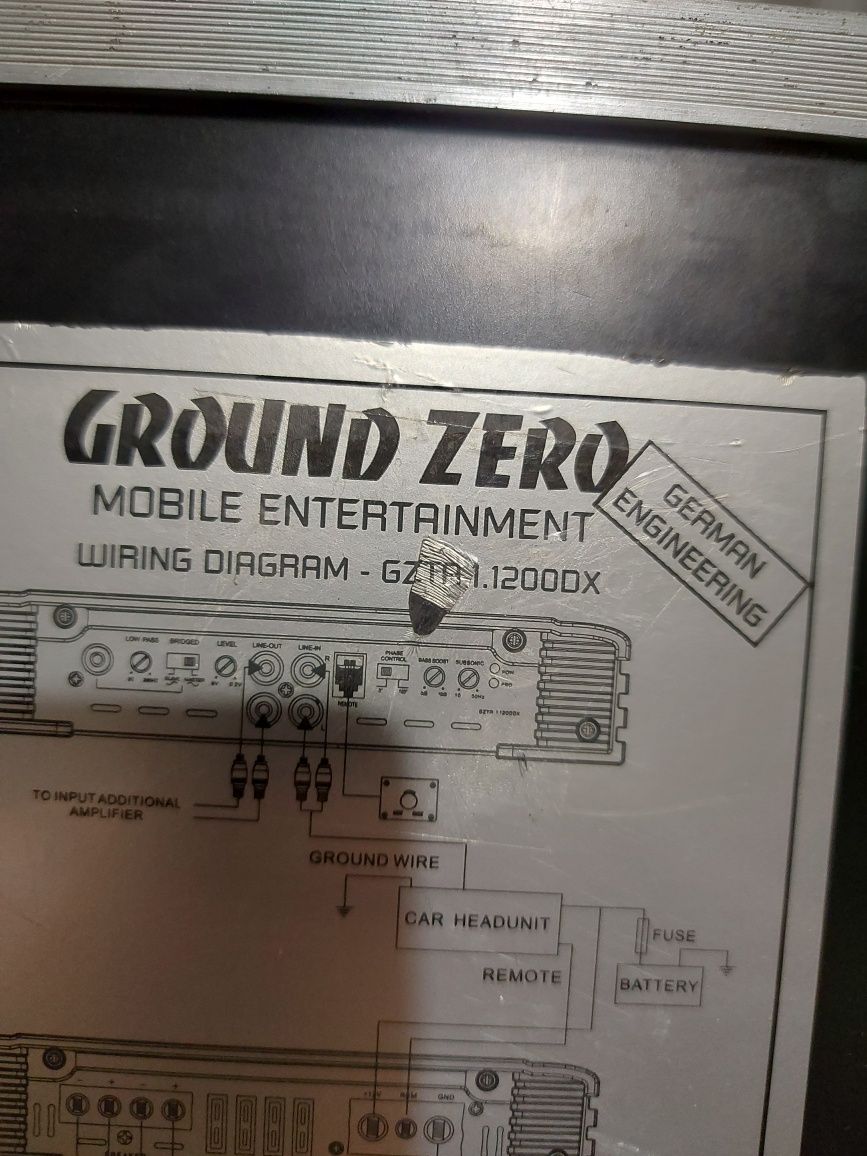 Усилители Ground Zero GZTA 1.1200 DX ( силовые кабеля в комплекте)
