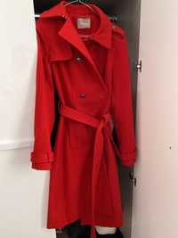 Palton lung roșu
