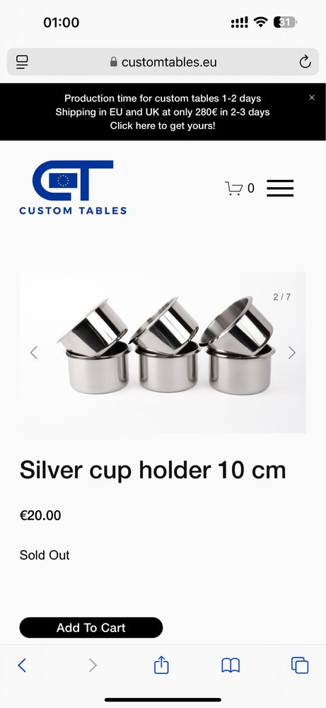 Pahare aurii si argintii pentru mesele de poker lux customtables.eu