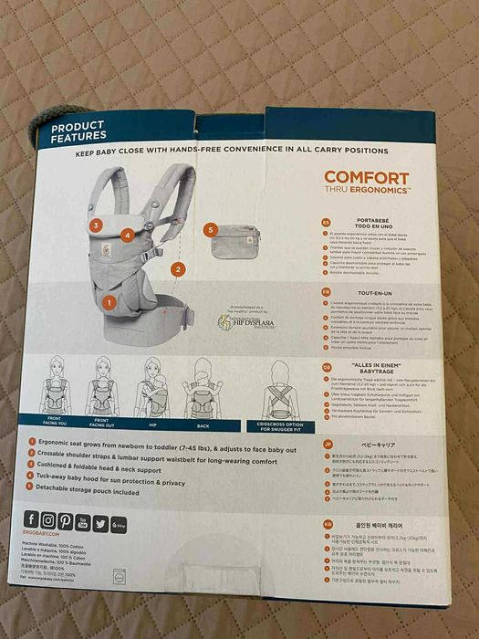 Ергономична раница Ergobaby Omni 360 Cool Air Mesh, цвят Сив