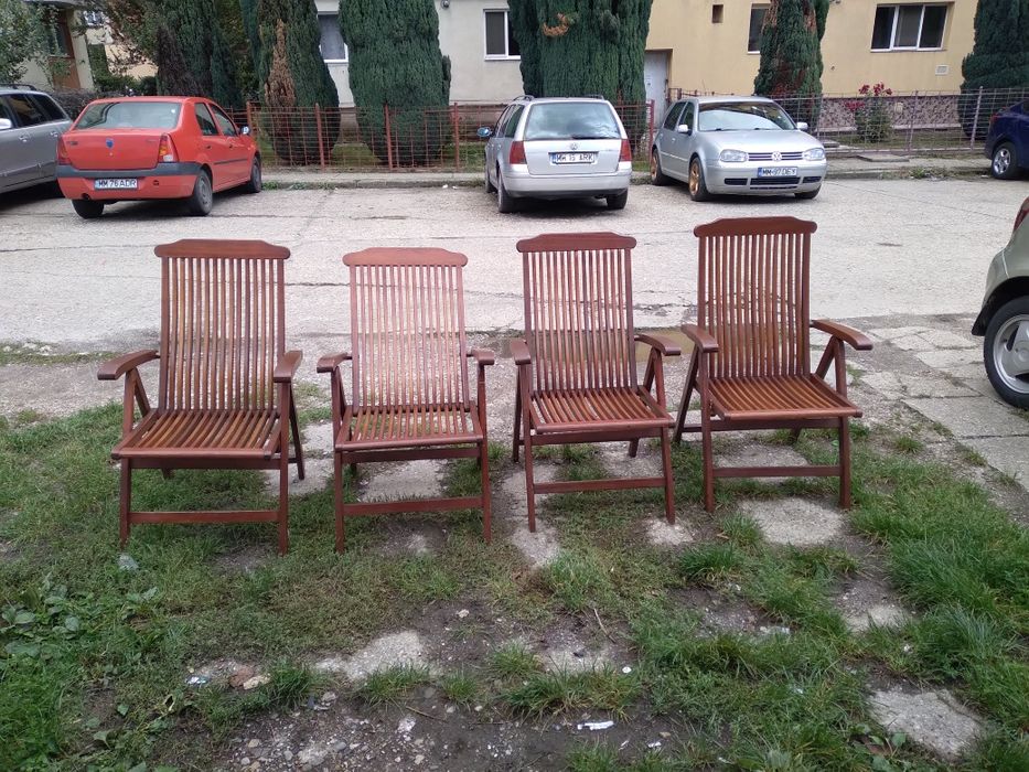 Scaune lemn masiv pt terasă