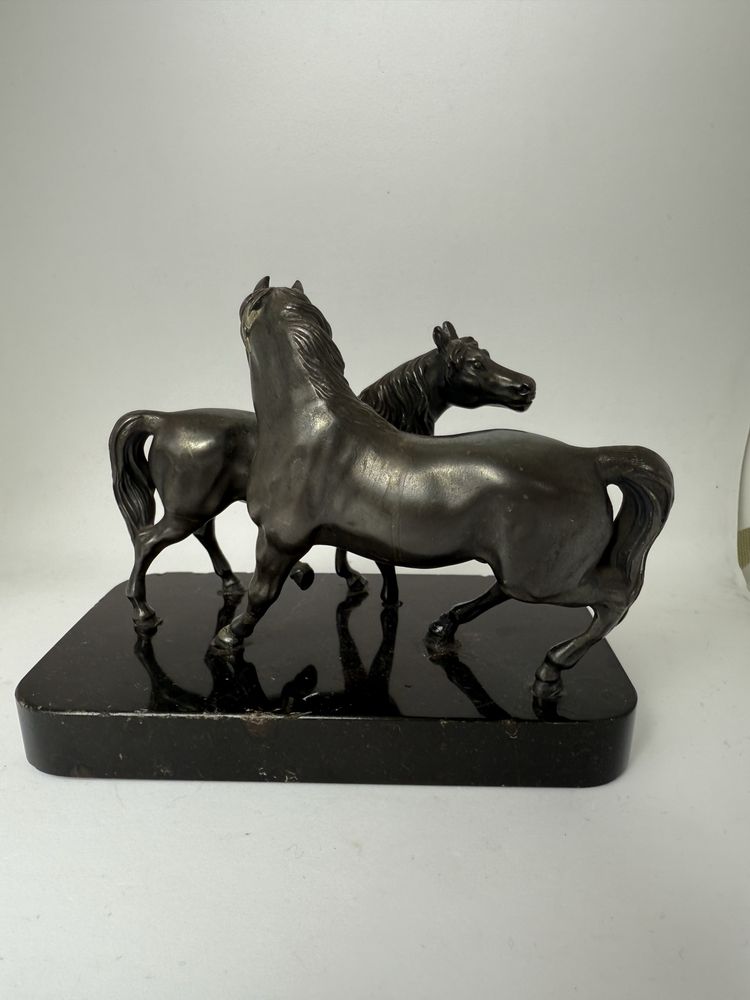 Statueta superba Pereche de cai dupa Pierre-Jules Mêne