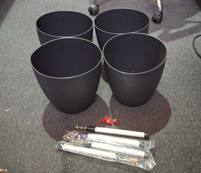 Set 4 ghivece autoirigante T4U, 22 cm, cu indicator, interior/exterior