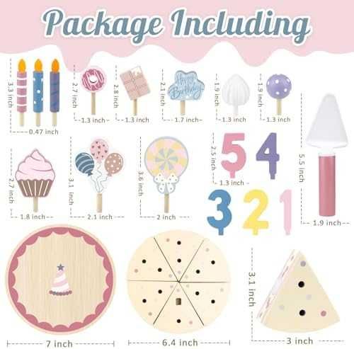 Нова Детска дървена торта аксесоари креативна играчка 3+ деца подарък