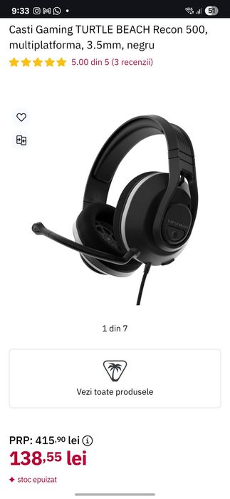 Casti gaming turtle beach recon 500