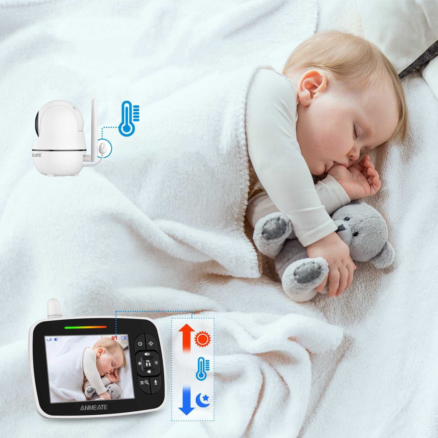 Baby Monitor si Camera Audio-Video Wireless Supraveghere Bebe,3.5 Inch