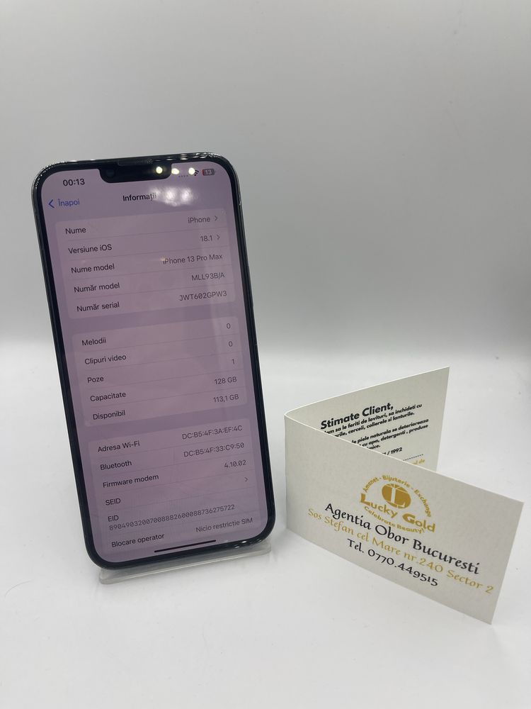 Iphone 13 Pro Max 128GB / 85% Baterie #43393