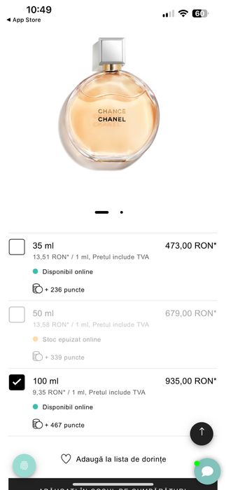 Parfum Chanel chance 100 ml