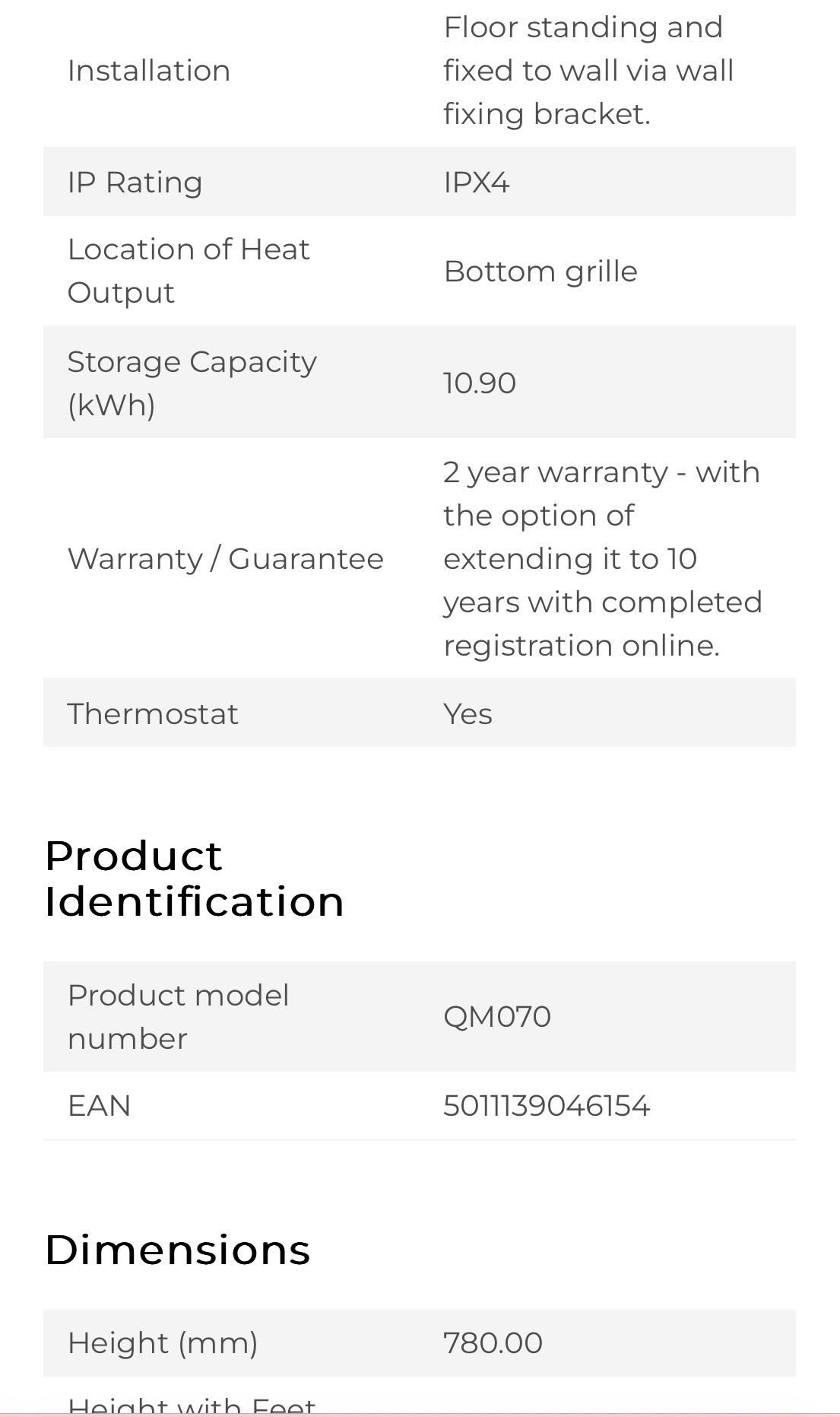 Акумулираща печка DIMPLEX Quantum HHR Storage Heater, mod.: QM 070