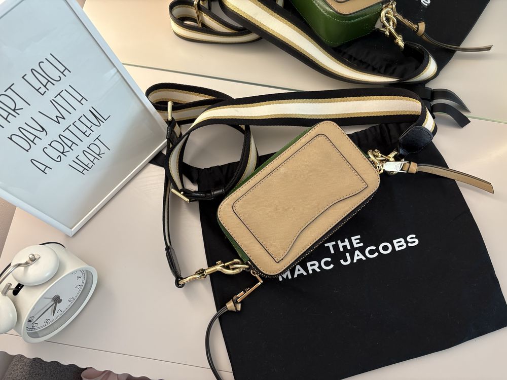 Geanta crossbody din piele The Snapshot Marc Jacobs