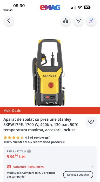 Aparat de spalat cu presiune Stanley