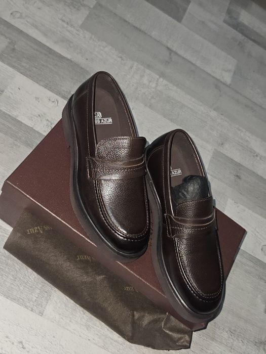 Мужские лоферы с натуральной кожей