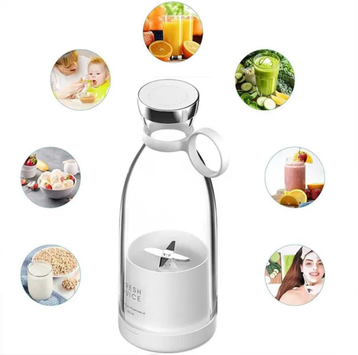 Mini Blender Electric 40W Tip Sticla cu Încarcare USB - 420ml