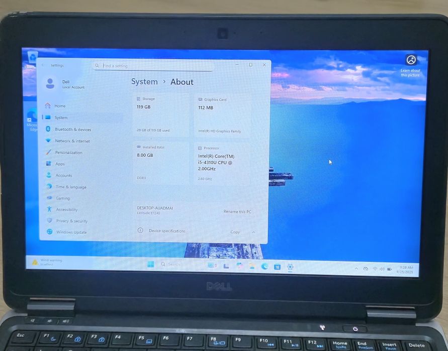 Laptop Dell Latitude 7240 I5 4310U 8GB Ram 120SSD Windows 11