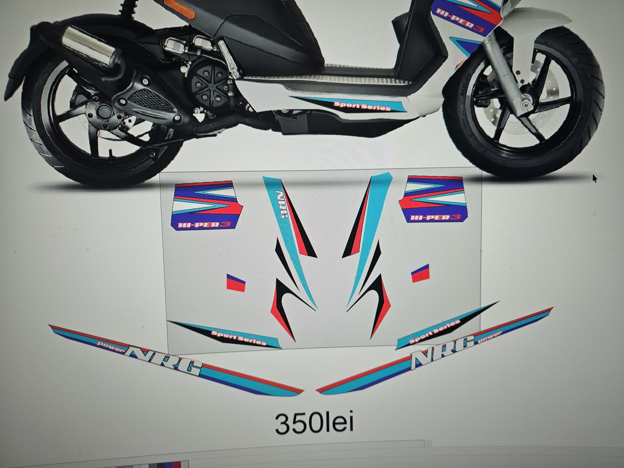 Kit stickere autocolant Oracal pentru scuter piaggio nrg mod3 custom