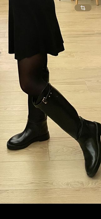 Ботуши Н&M в жокейски стил, кожани