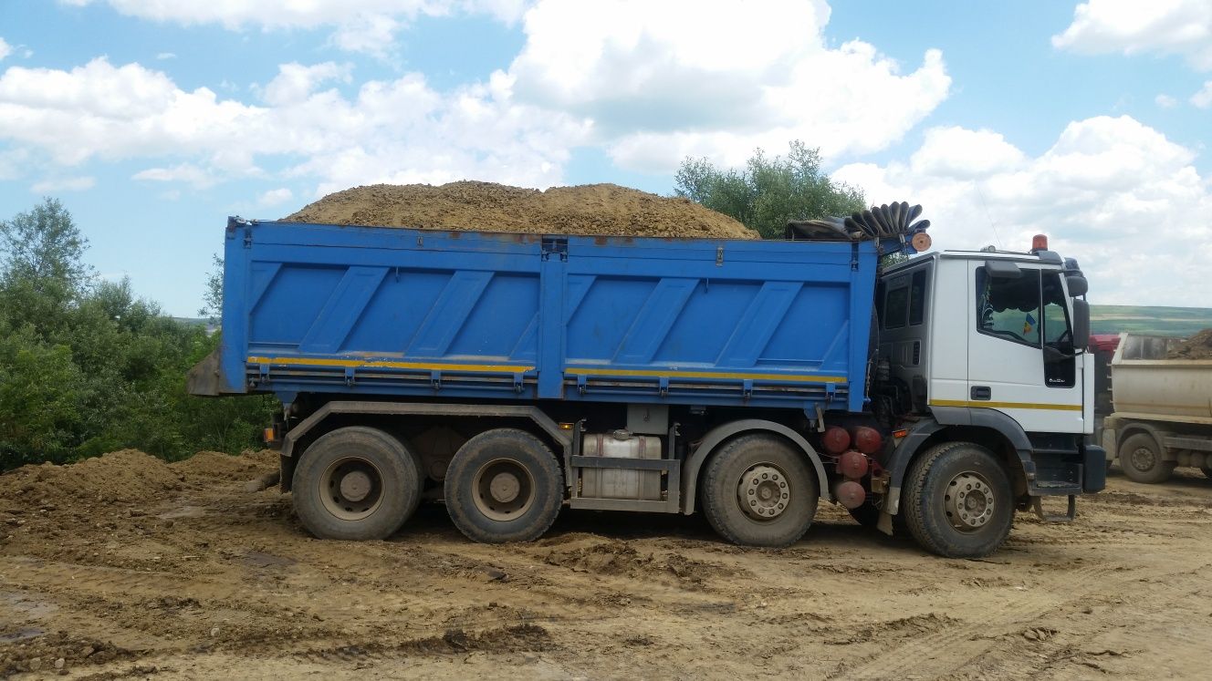 Transport nisip, piatră umplutura, sorturi concasate,balast, pietriș