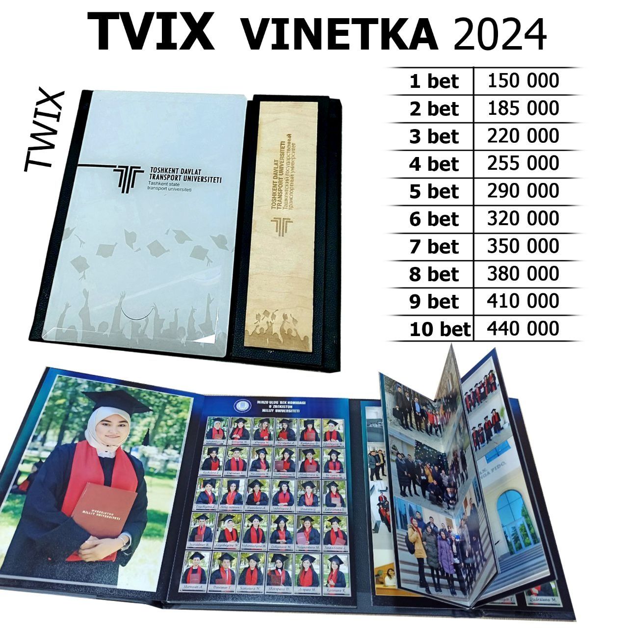 Vinetka 2024 yil uchun super narx
Siz biz bilan boglaning ! O'zingiz u