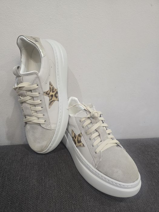 Дамски кецове  BIAGIS'S от естествен велур в бежов цвят