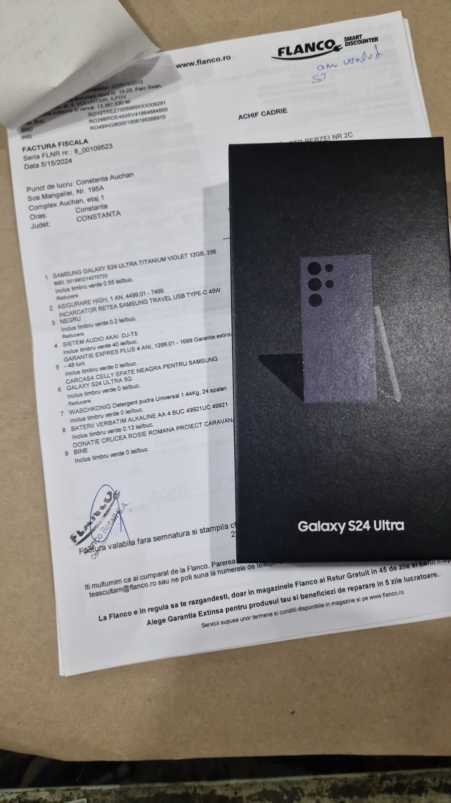 Samsung S24 Ultra nou cu garantie