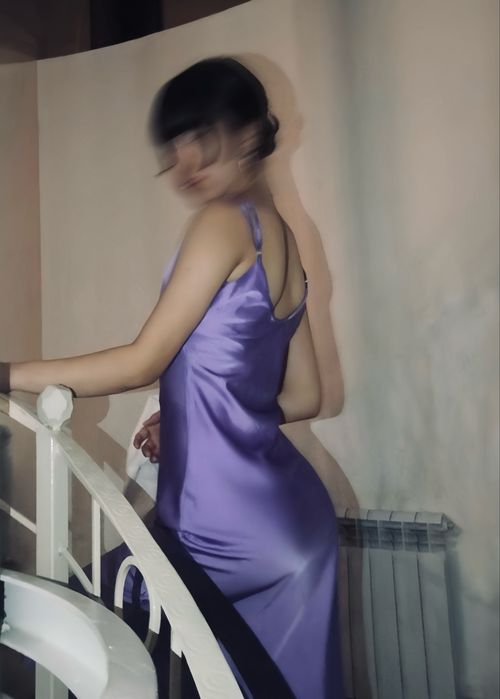 Платье атлас фиолетовый