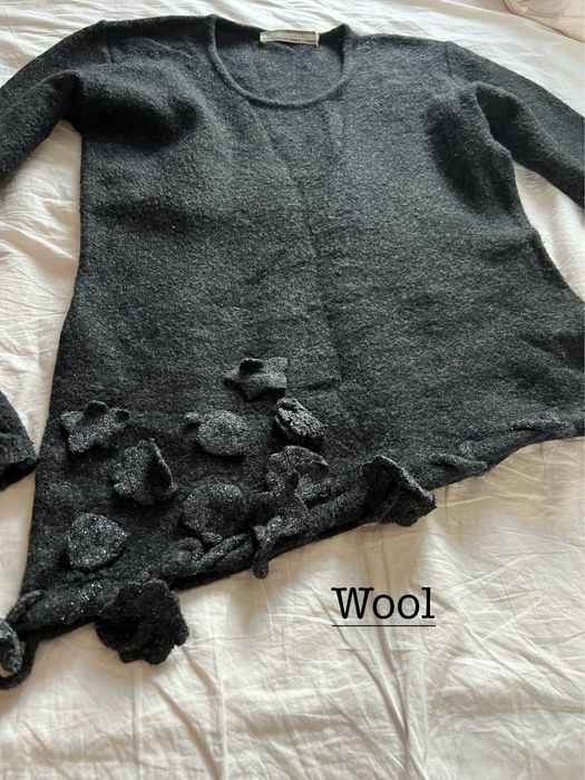 Pulover de lana asimetric gri