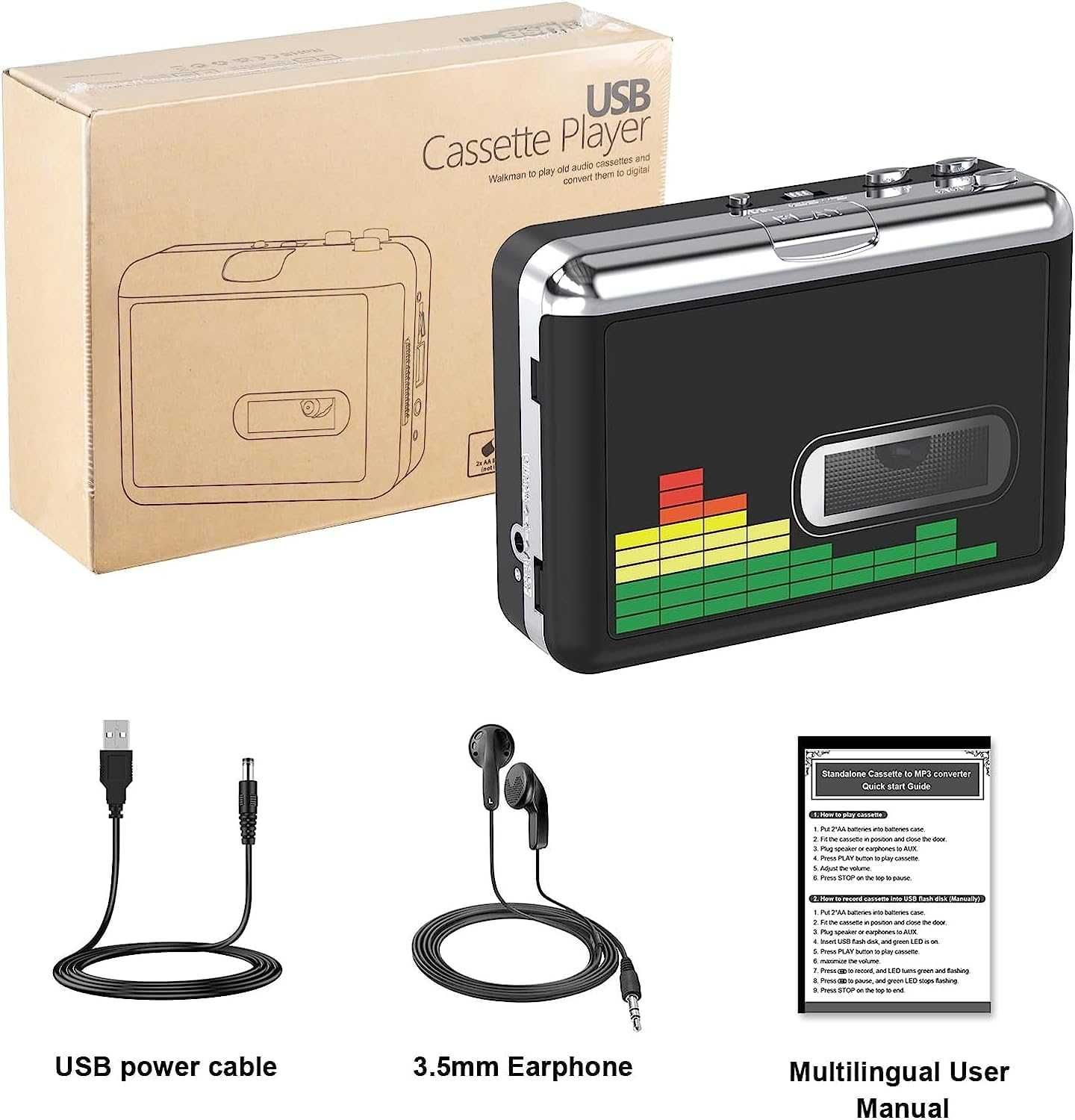 USB Касетофон DIGITNOW! – Преносим касетен плейър и MP3 конвертор
