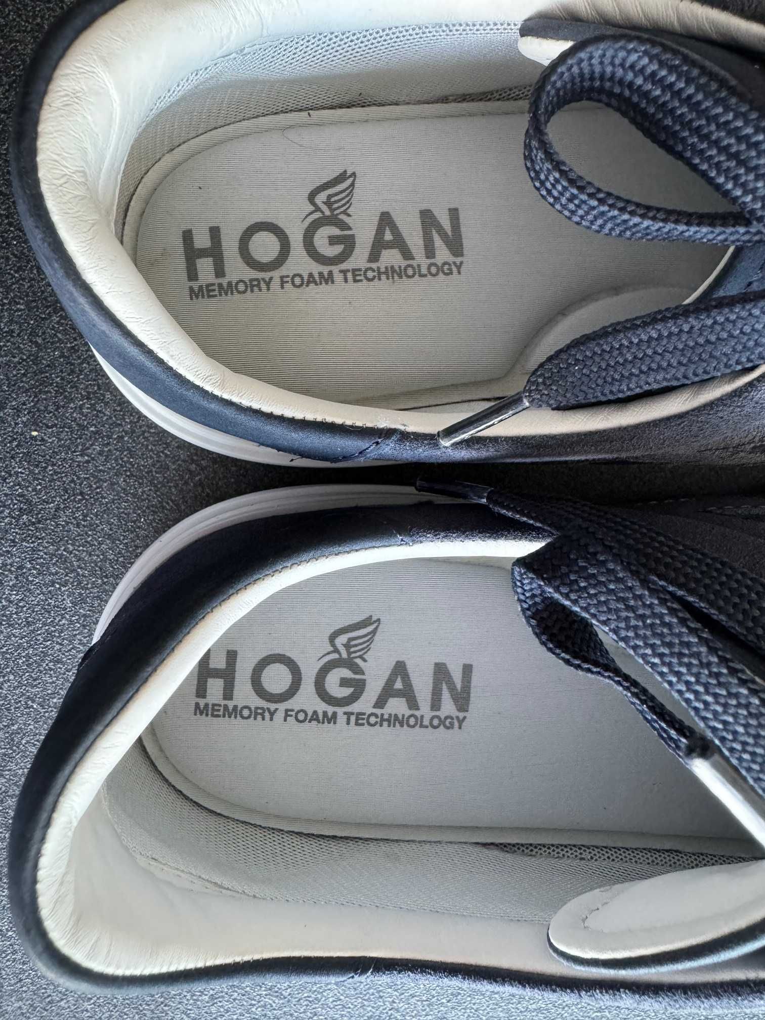 Pantofi sport/ sneakers lux HOGAN Rebel piele intoarsa albastri 43.5