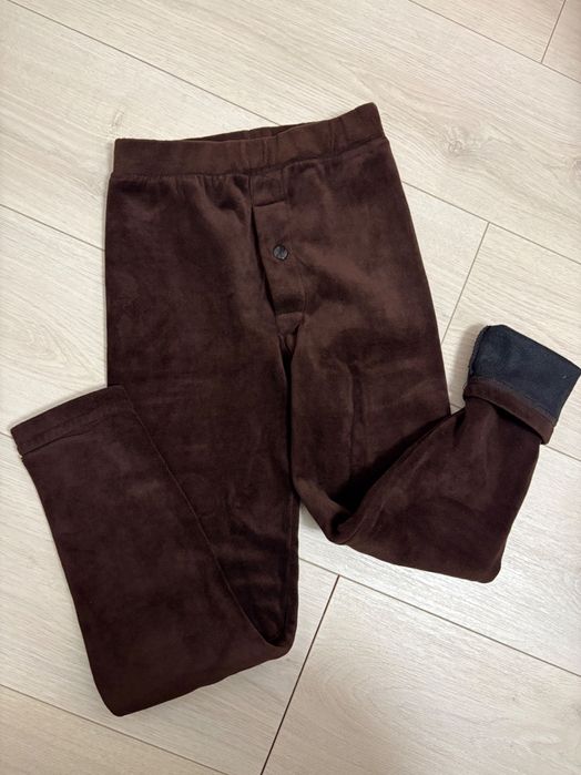 Colanti maro de catifea vătuiți