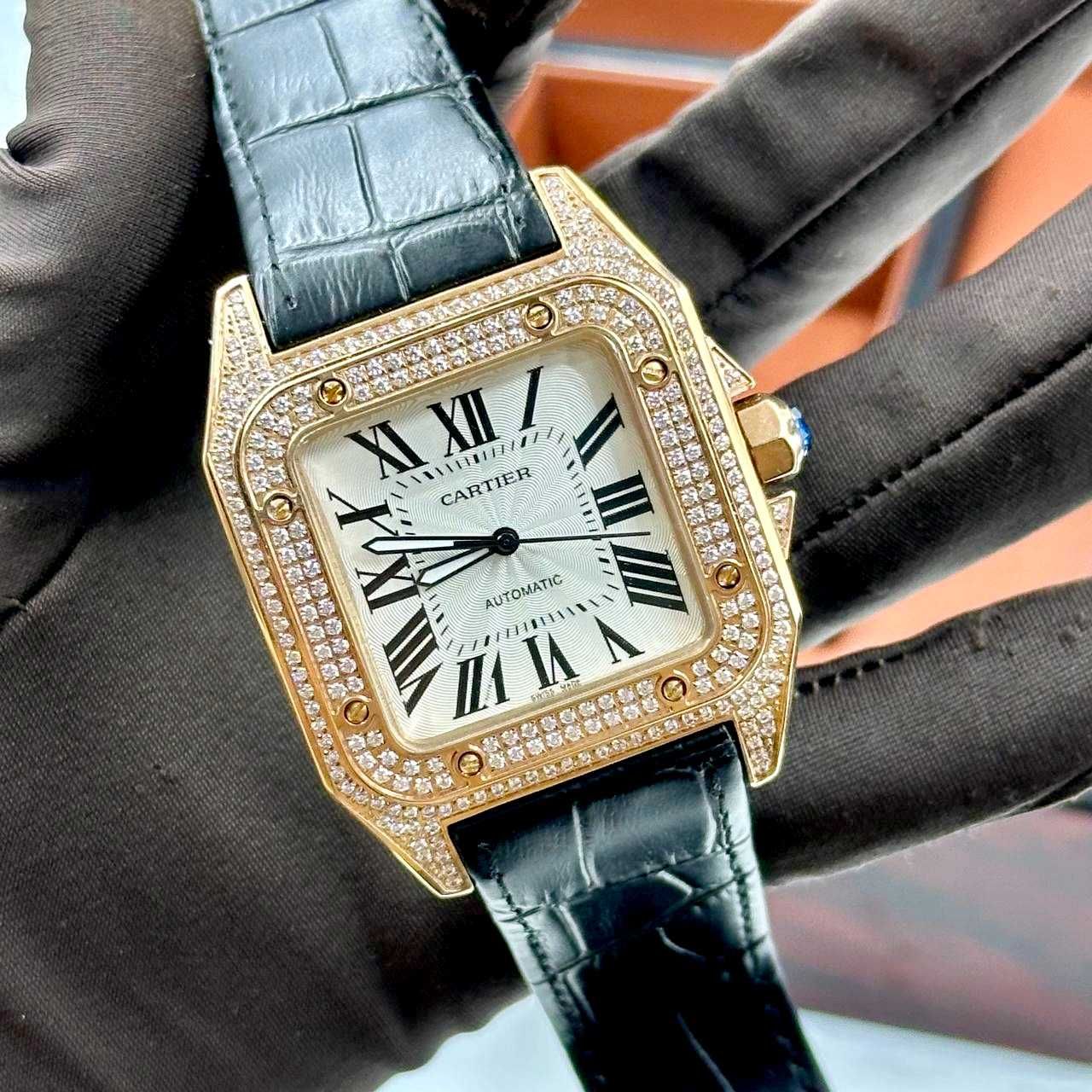 Часовници Cartier Santos 100XL пълен диамант - колекция