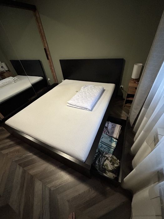 Pat dublu 2000x1600 cu doua sertare