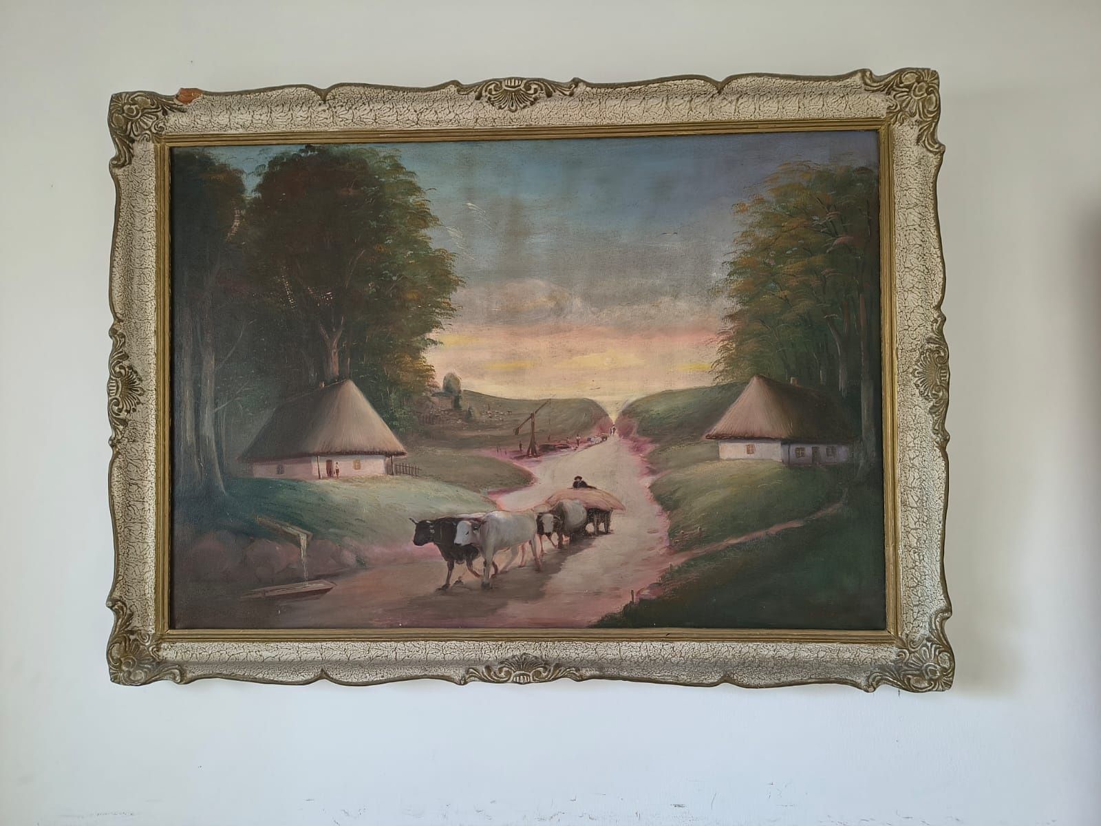 Picturi pe panza in ulei cu rama originala. Tablourile sunt semnate