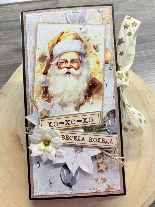 Коледни картички с шоколад Merci