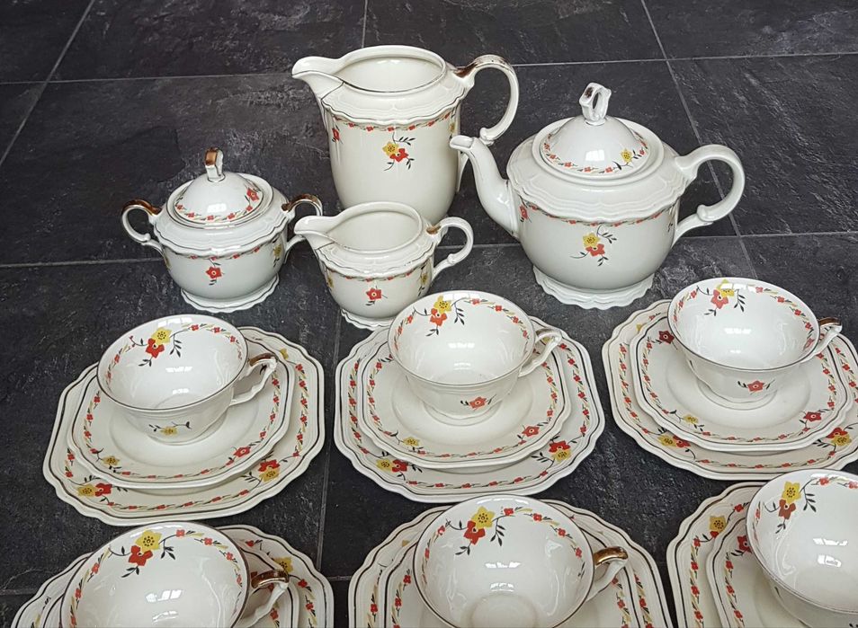 Старинен порцеланов сервиз за кафе- Elfenbein- Бавария- Германия