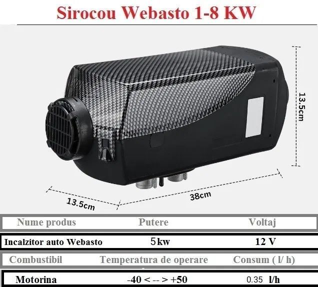 Sirocou kit complet si piese sirocouri webasto bujie pompa ventilator camera ardere 12v incalzitoare seroco