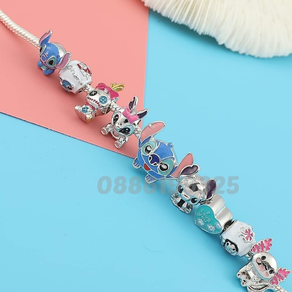 Гривна Лило и Стич тип Pandora с талисмани Lilo Stitch аксесоари