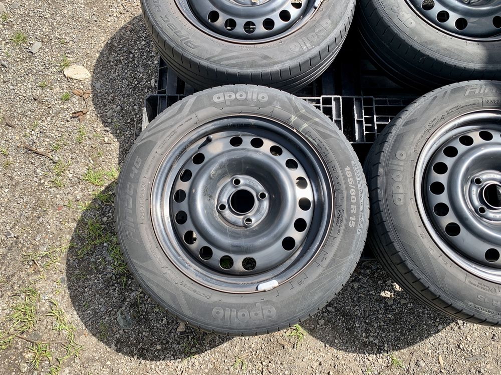 4бр.ДЖАНТИ+ГУМИ 15цола 4x100 за Fiat Punto,Opel Corsa,Chevrolet Aveo