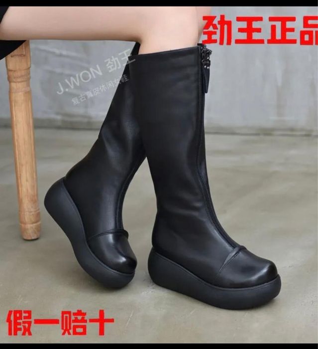 Сапоги, зима, чистая кожа