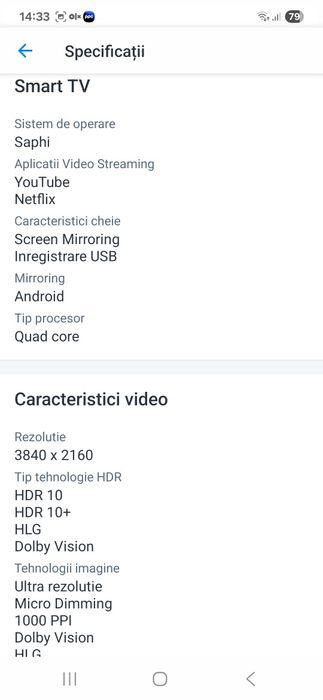 Televizor Philips Smart 178cm UHD 4K