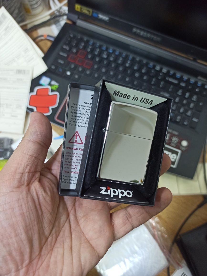 Zippo зажигалка метал глянец