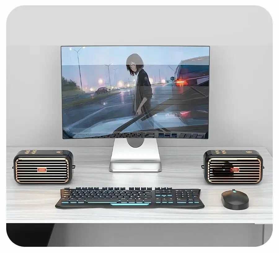 Колонки с Сабвуфером Microlab 2.1 M528 и Bluetooth колонка RETRO x7