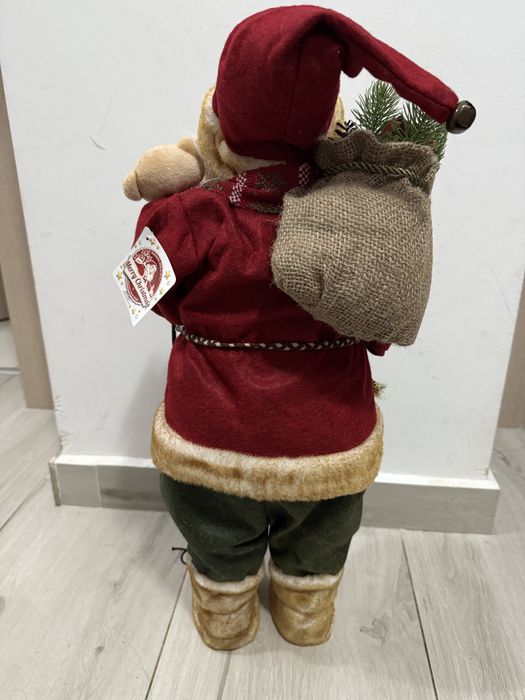 Decoratiune mos craciun rosu, nou cu ericheta. 60 cm